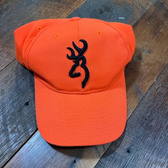 Browning Blaze Orange Hunting Cap with Buckmark Logo – One Size Fits All - Picture 2 of 5